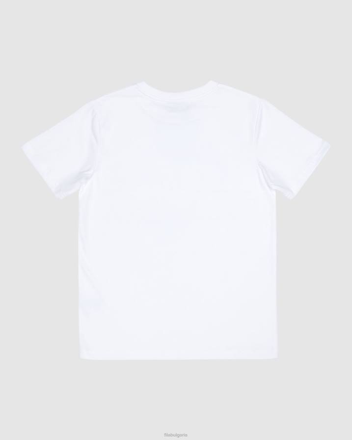 2HNL3096 бяло FILA бяла класическа детска тениска fila