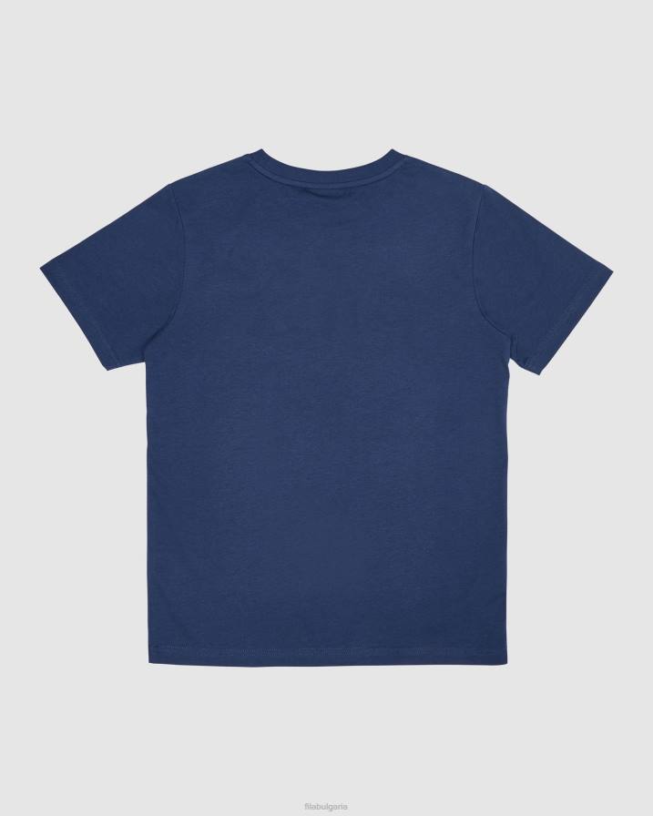 2HNL3099 нов флот FILA нова класическа детска тениска в темносин цвят
