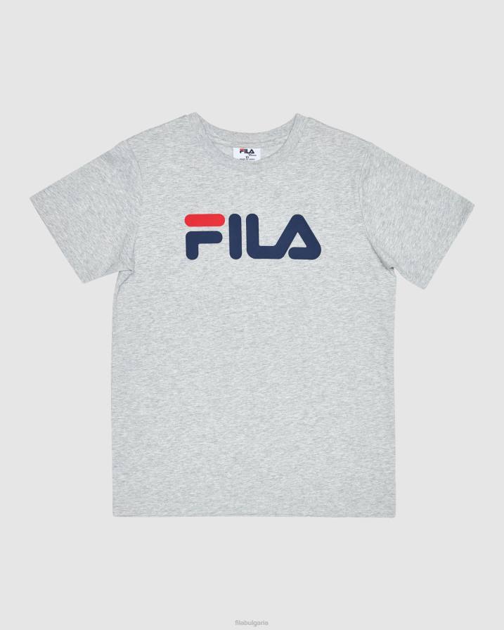 2HNL3113 сребърен мергел FILA класическа детска тениска сребърна мраморна фила