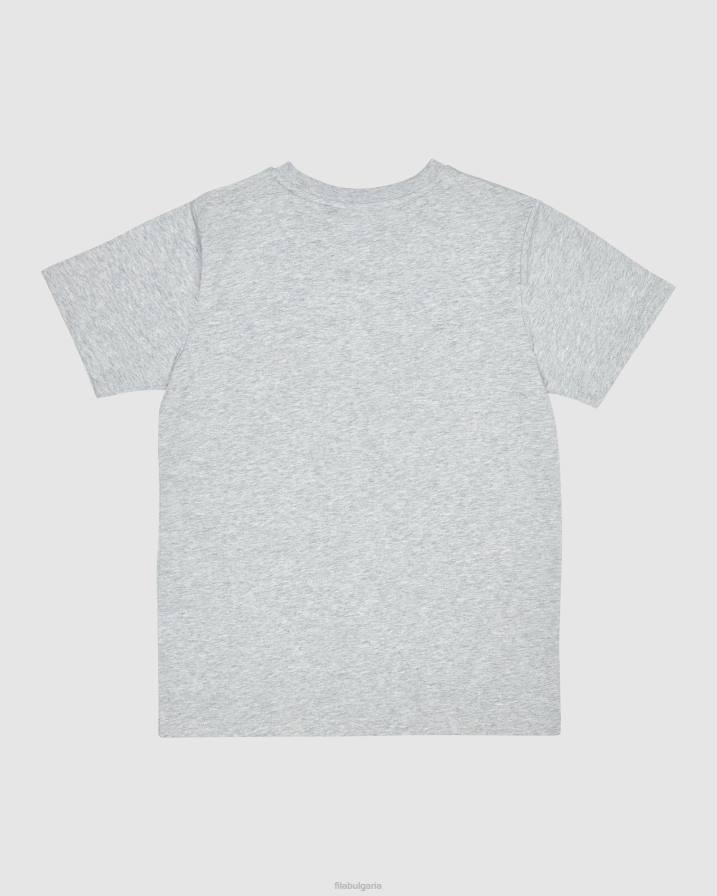 2HNL3113 сребърен мергел FILA класическа детска тениска сребърна мраморна фила