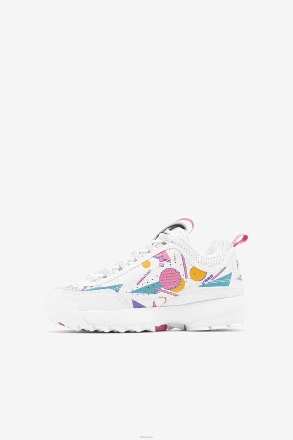 2HNL2064 бяло/дъвка/синьо FILA бял/дъвка/син голям детски разрушител 2 premium fila