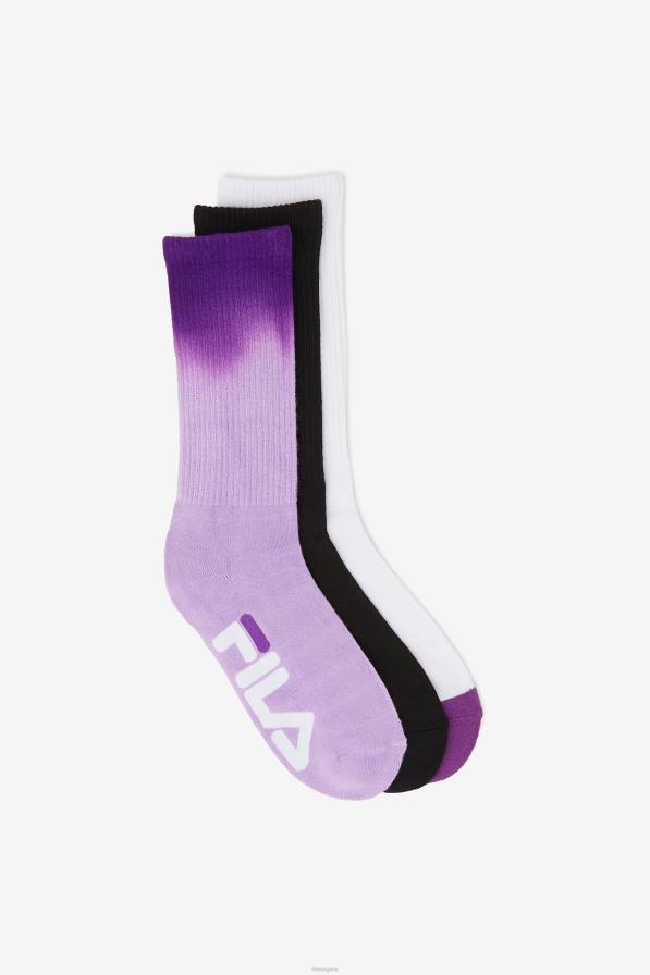 2HNL1014 лилаво FILA лилав дамски чорап dip dye crew sock 3-pack fila