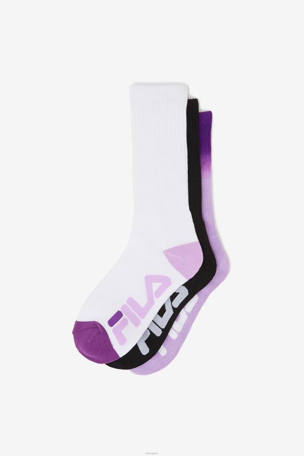 2HNL1014 лилаво FILA лилав дамски чорап dip dye crew sock 3-pack fila