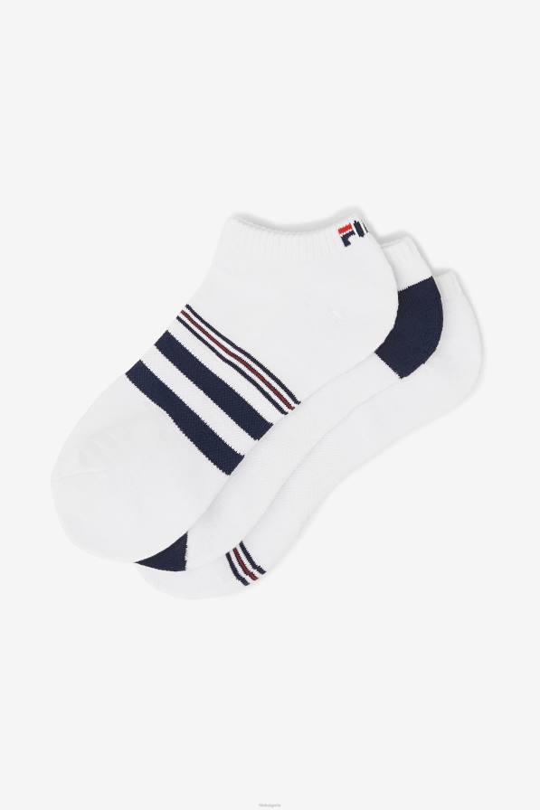 2HNL1089 бяло FILA бели раирани мъжки чорапи без показване 3 бр