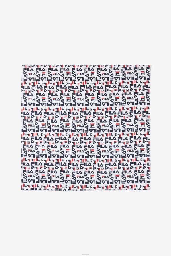 2HNL1034 бяло мулти FILA повтарящо се лого бандана fila бяла мулти