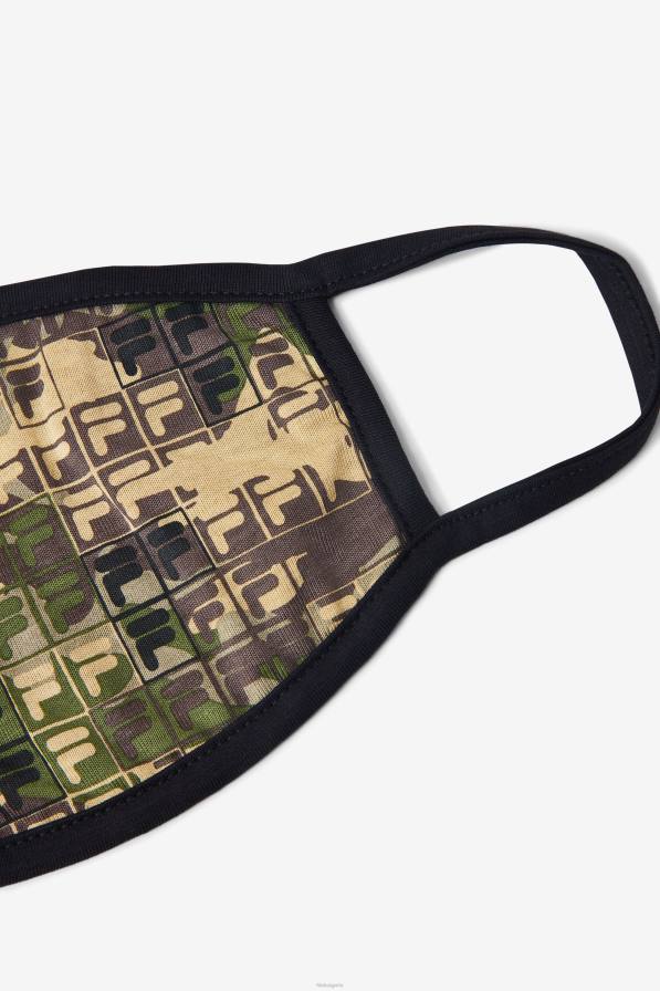 2HNL1047 зелен камуфлаж мулти FILA зелена камуфлажна маска за лице с лого с камуфлажно лого