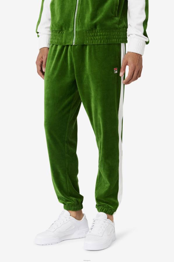 2HNL568 официална градина/бяло/червено FILA официален градински/бял/червен велурен панталон