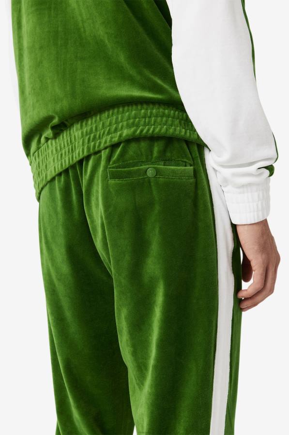 2HNL568 официална градина/бяло/червено FILA официален градински/бял/червен велурен панталон