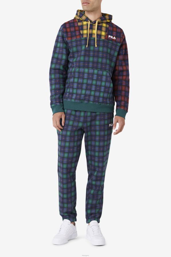 2HNL613 юни буболечка / ревен / флот FILA fila общежитие карирано джогинг june bug/rhubarb/navy