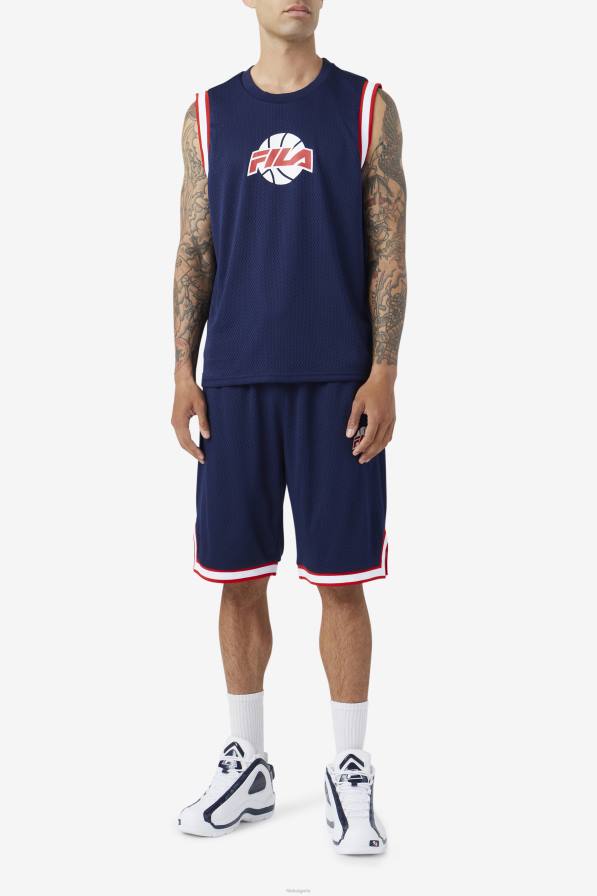2HNL723 тъмносиньо/червено/бяло FILA тъмносиньо/червено/бяло баскетболно късо фила ови