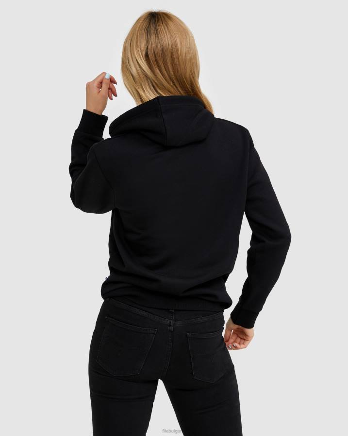 2HNL2459 черен FILA класическа унисекс качулка 2 черни нишки