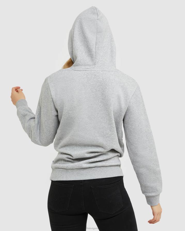 2HNL2490 сребърен мергел FILA класическа унисекс качулка от сребърен мрамор