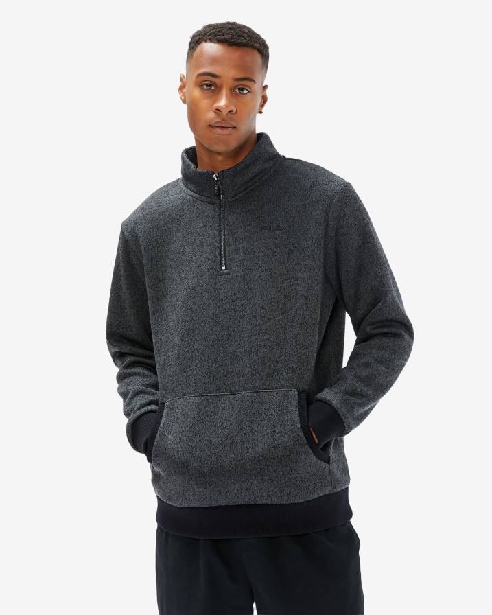 2HNL2597 черен мергел FILA унисекс romano qtr zip black marle fila