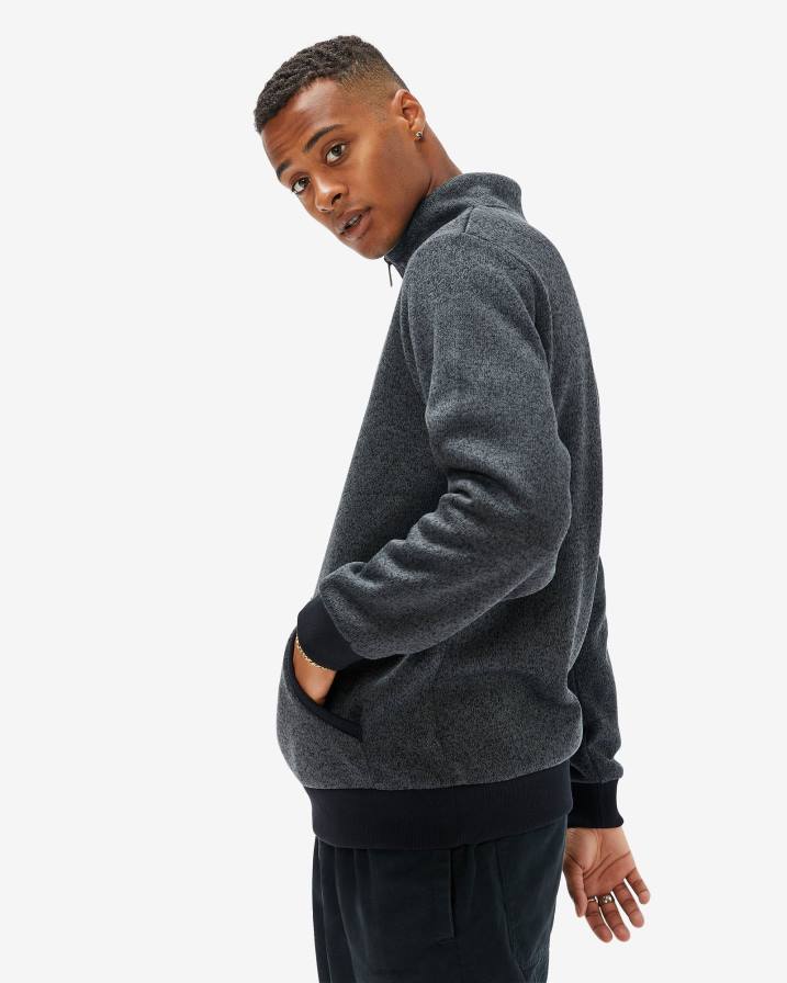 2HNL2597 черен мергел FILA унисекс romano qtr zip black marle fila