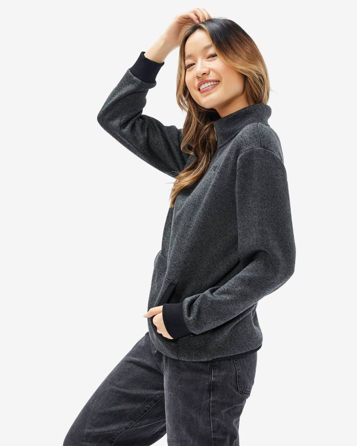 2HNL2597 черен мергел FILA унисекс romano qtr zip black marle fila