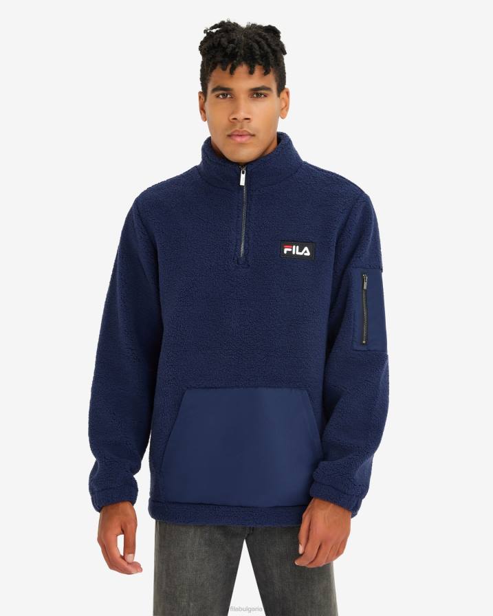 2HNL2610 нов флот FILA нови мъжки тъмносини cole teddy qtr zip fila