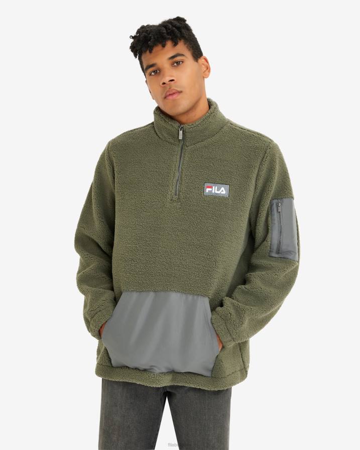 2HNL2627 каки FILA мъжки cole teddy qtr zip khaki fila