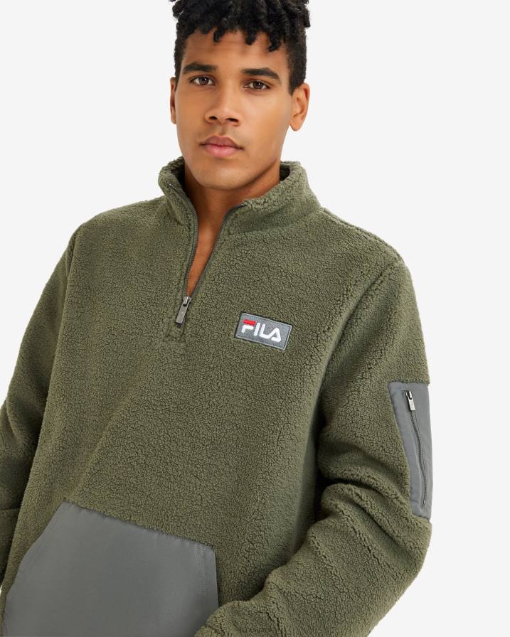 2HNL2627 каки FILA мъжки cole teddy qtr zip khaki fila