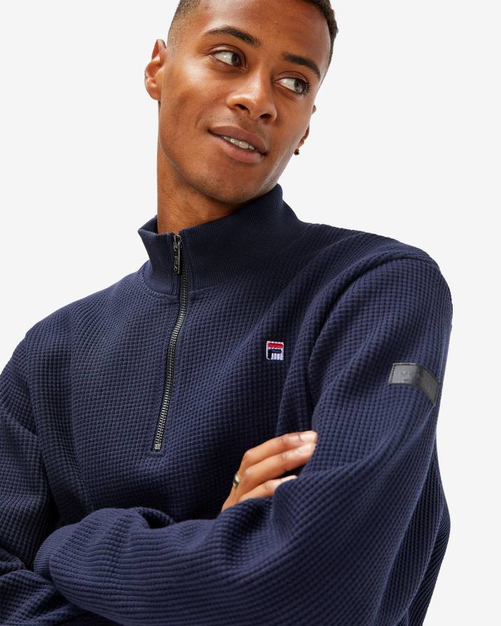 2HNL2633 нов флот FILA мъжка значка 2.0 qtr zip new navy fila