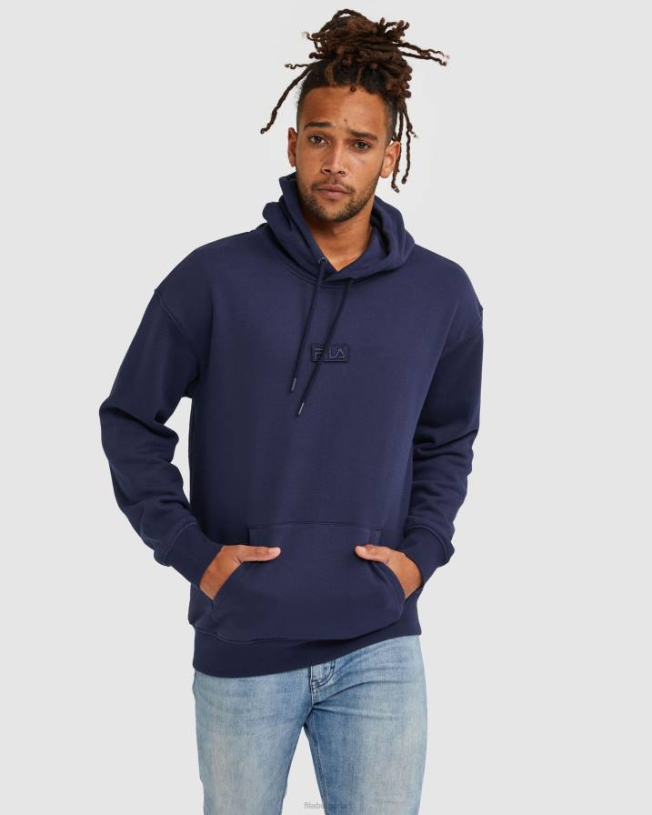 2HNL2639 нов флот FILA унисекс градска класика 2.нулева качулка нова тъмносиня fila