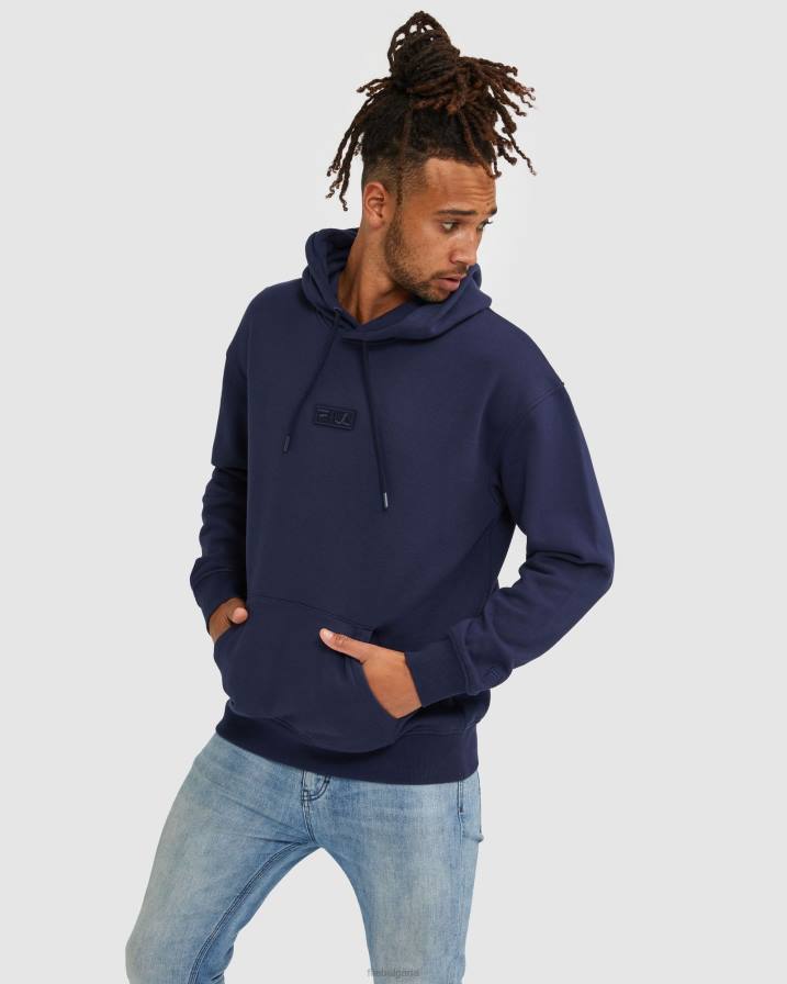 2HNL2639 нов флот FILA унисекс градска класика 2.нулева качулка нова тъмносиня fila