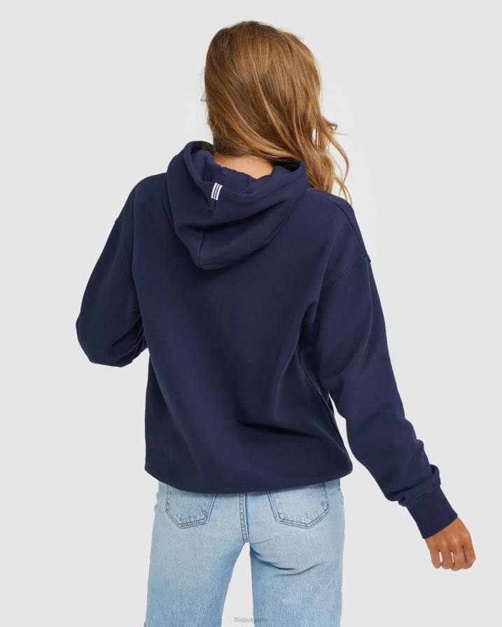 2HNL2639 нов флот FILA унисекс градска класика 2.нулева качулка нова тъмносиня fila