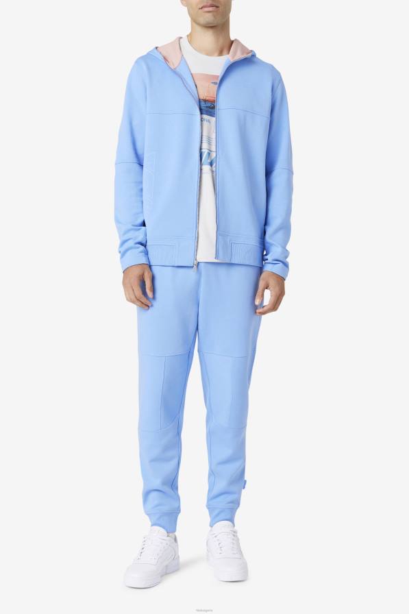 2HNL457 метличина синьо/коралов облак FILA суичър с качулка с пълен цип fila kayra метличина синьо/коралов облак