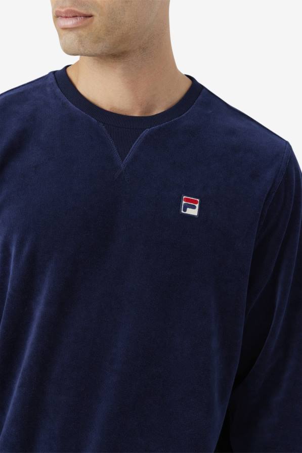 2HNL478 военноморски флот FILA fila Navy Earl Velour Crew