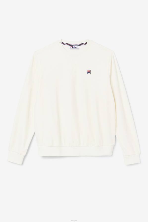 2HNL479 бяла чапла FILA ърл велур екипаж чапла фила