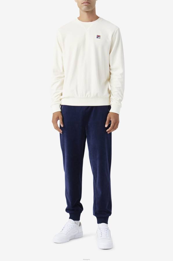 2HNL479 бяла чапла FILA ърл велур екипаж чапла фила