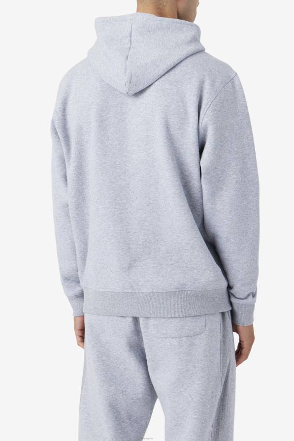 2HNL495 светлосив мергел/син смърч FILA суичър с качулка от светлосив мергел/син смърч