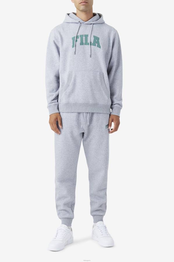 2HNL495 светлосив мергел/син смърч FILA суичър с качулка от светлосив мергел/син смърч
