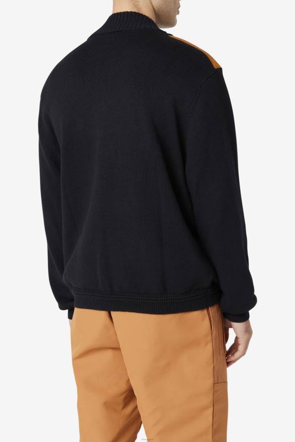 2HNL516 черен/кирпич FILA пуловер с цип черен/адобен merkle фила