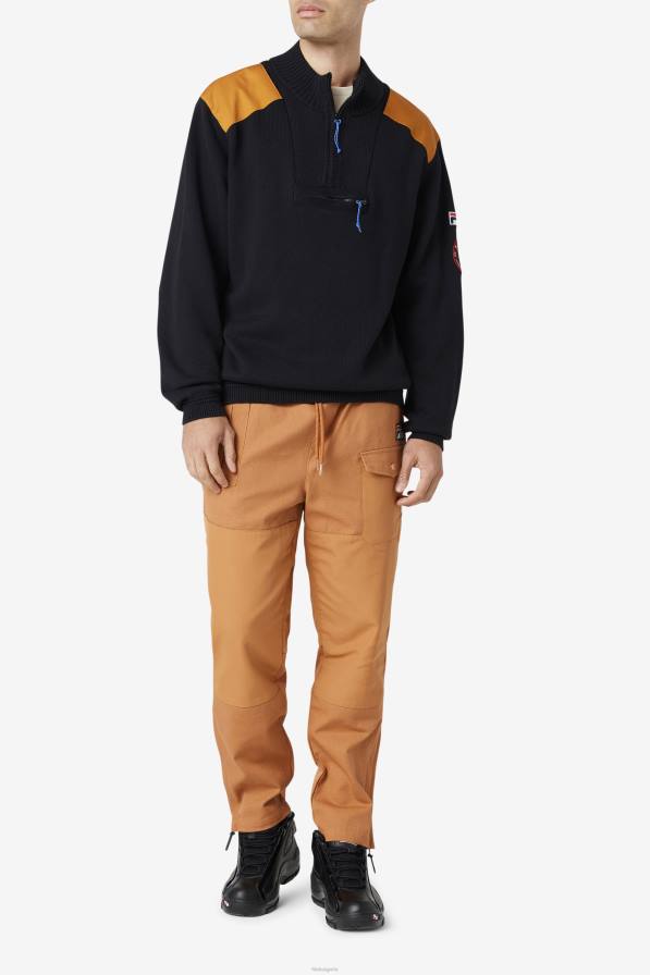 2HNL516 черен/кирпич FILA пуловер с цип черен/адобен merkle фила