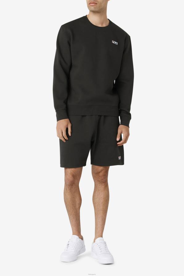 2HNL527 Черно бяла FILA garran crew black/white fila