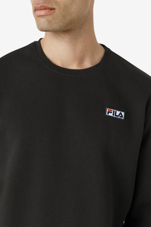 2HNL527 Черно бяла FILA garran crew black/white fila
