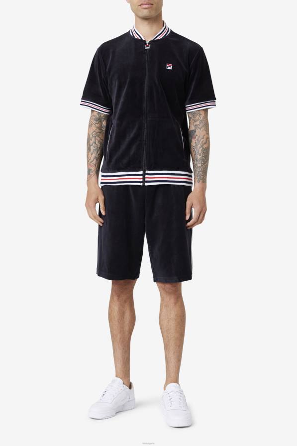 2HNL953 Черно бяла FILA estudio велурено яке черно/бяло fila