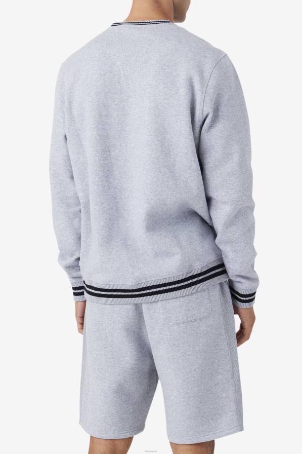 2HNL497 светлосив мергел/черен/мимоза FILA тейлър суичър с деколте светлосив мергел/черен/мимоза фила