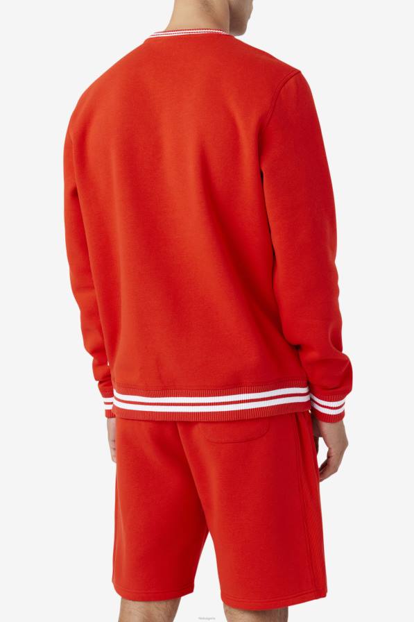 2HNL498 огнено червено/синьо/бяло FILA огненочервен/син/бял тейлър суичър с деколте fila