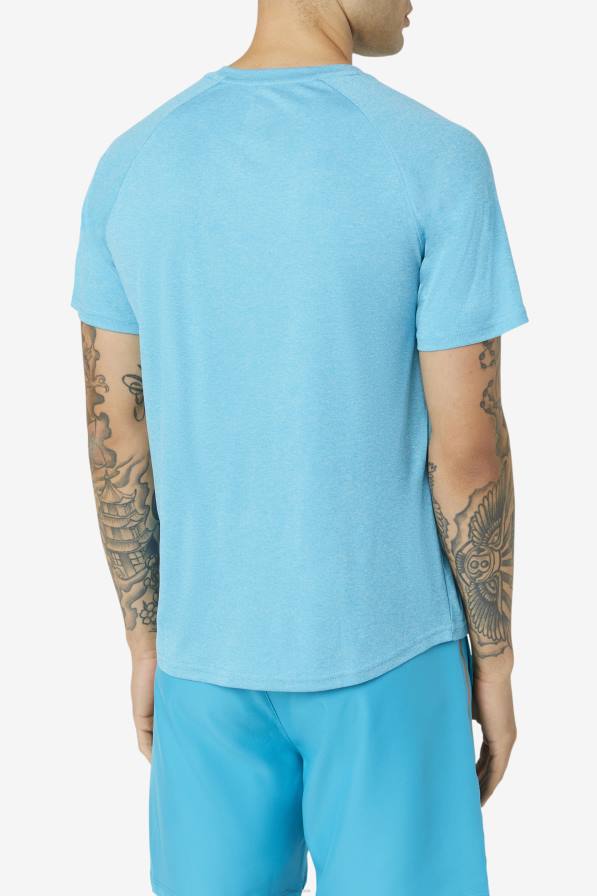 2HNL1111 карибско море хедър/черно FILA fila pickleball къс ръкав crew карибско море хедър/черно