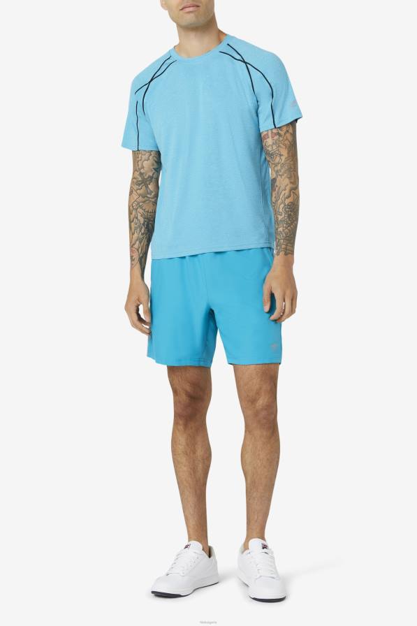 2HNL1111 карибско море хедър/черно FILA fila pickleball къс ръкав crew карибско море хедър/черно