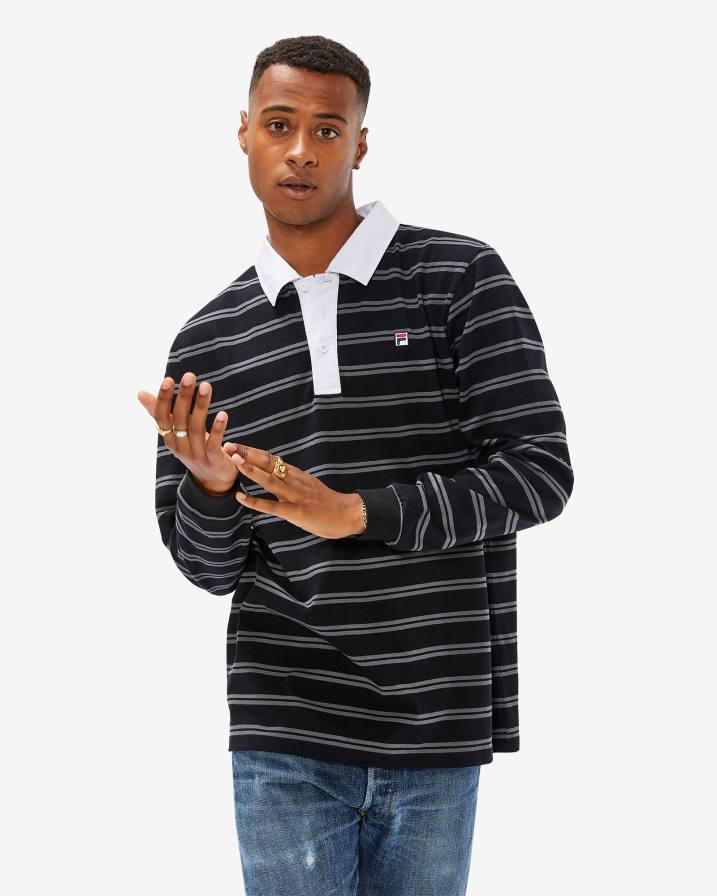 2HNL2562 черен FILA черна мъжка значка ръгби поло фила