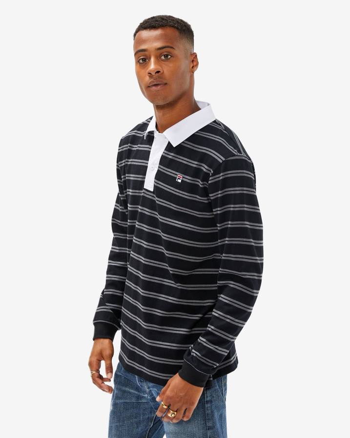 2HNL2562 черен FILA черна мъжка значка ръгби поло фила