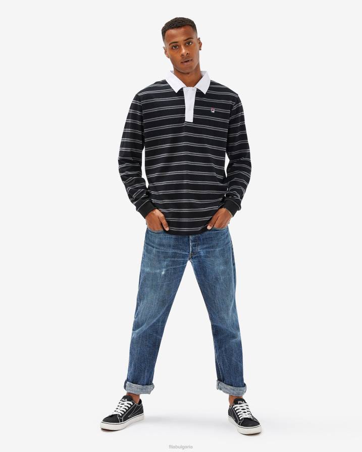 2HNL2562 черен FILA черна мъжка значка ръгби поло фила