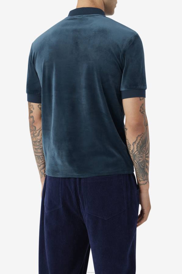 2HNL411 синьозелен FILA велурено поло teal fila devon