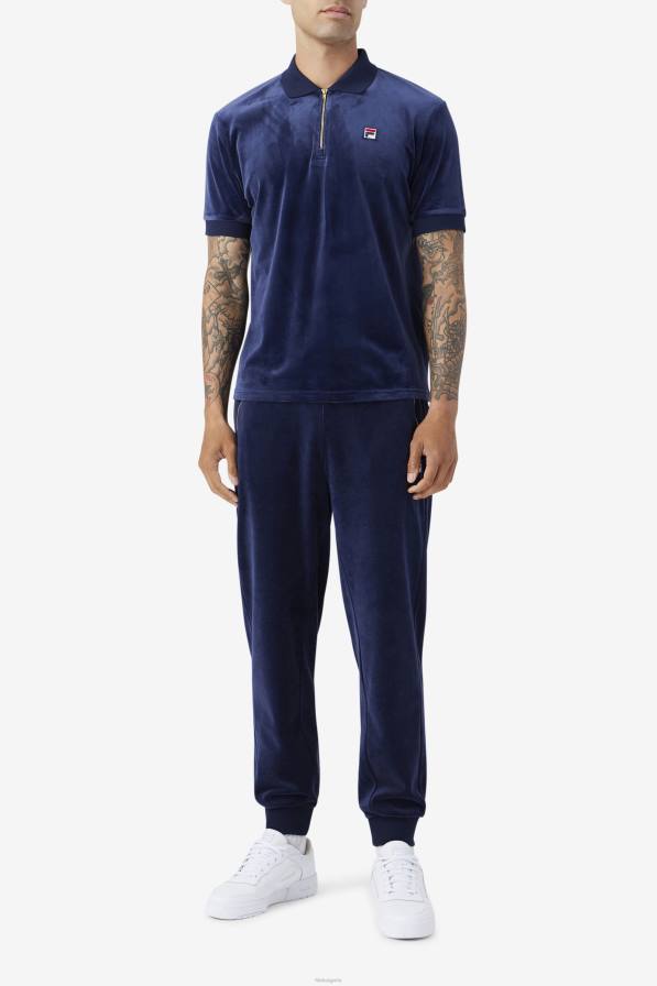 2HNL412 fil a флот FILA fila fil велурено поло в темносин девън