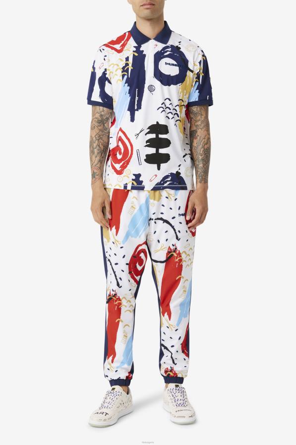 2HNL417 бяло/шушляк/червено FILA бяло/бело палто/червено фила фила x музейното поло с щампа