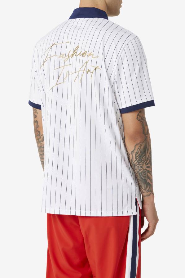 2HNL418 бяло/шушляк/червено FILA fila бяло/бело палто/червено fila x the Museum bb1 поло