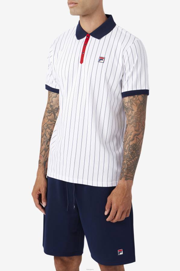 2HNL419 бяло/морско/червено FILA bb1 поло бяло/тъмносиньо/червено фила