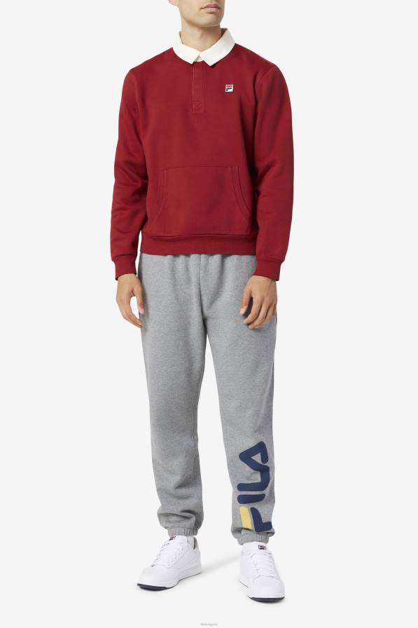 2HNL422 ревен/бял FILA edison fleece rugby fila rhubarb/white